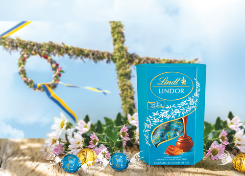 Pieces of Lindor in the Swedish colours blue and yellow (Photo)