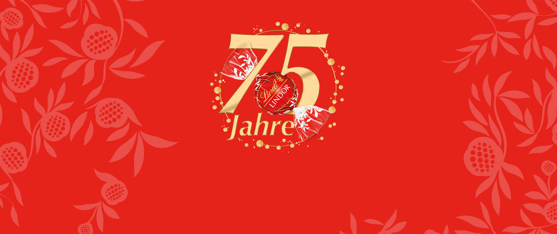 75-Jahre-Logo auf roten Hintergrund (Foto)