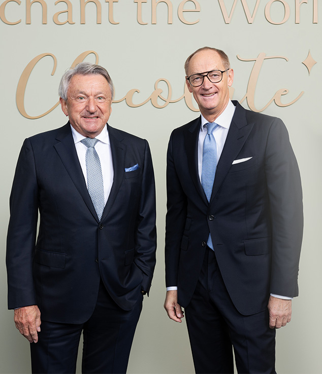 Dr. Adalbert Lechner, CEO, und Ernst Tanner, Exekutiver Verwaltungsratspräsident der Lindt & Sprüngli Gruppe, im Lindt Home of Chocolate in Kilchberg, Schweiz (Foto)